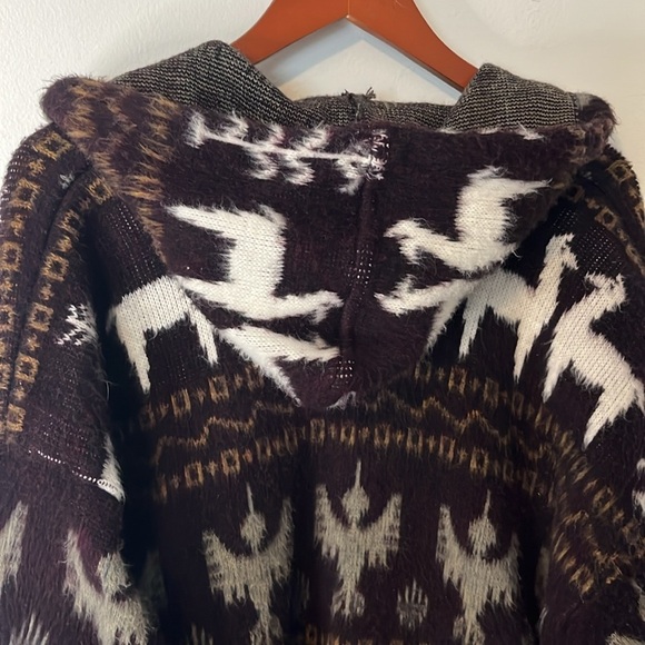 Wool Tejidos Atahualpa Super Soft Hooded Alpacas Teddy Style Coat Pockets Sz M/L - Picture 15 of 15